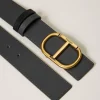 ceinture_rversible_en_cui_2-1.webp Ceintures*TWINSET Milano Ceinture Réversible En Cuir Avec Oval T Bicolore Gris Anthracite/Noir