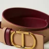 Ceintures*TWINSET Milano Ceinture Réversible En Cuir Avec Oval T Bicolore Red Plum/Marron « Sandy Brown »