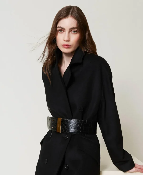 ceinture_taille_haute_ave_1-1.webp Ceintures*TWINSET Milano Ceinture Taille Haute Avec Imprimé Croco Noir