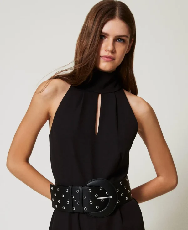 Ceintures*TWINSET Milano Ceinture Taille Haute Avec œillets Noir