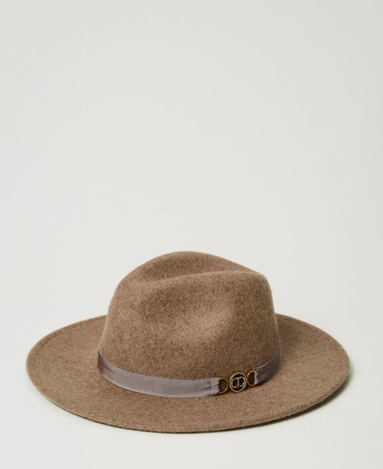 Chapeaux*TWINSET Milano Chapeau En Drap Avec Oval T Beige Foncé