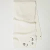Écharpes*TWINSET Milano Écharpe Avec Broderies Et Logo Crème White