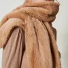 Écharpes*TWINSET Milano Écharpe En Fausse Fourrure Marron « Beaver »