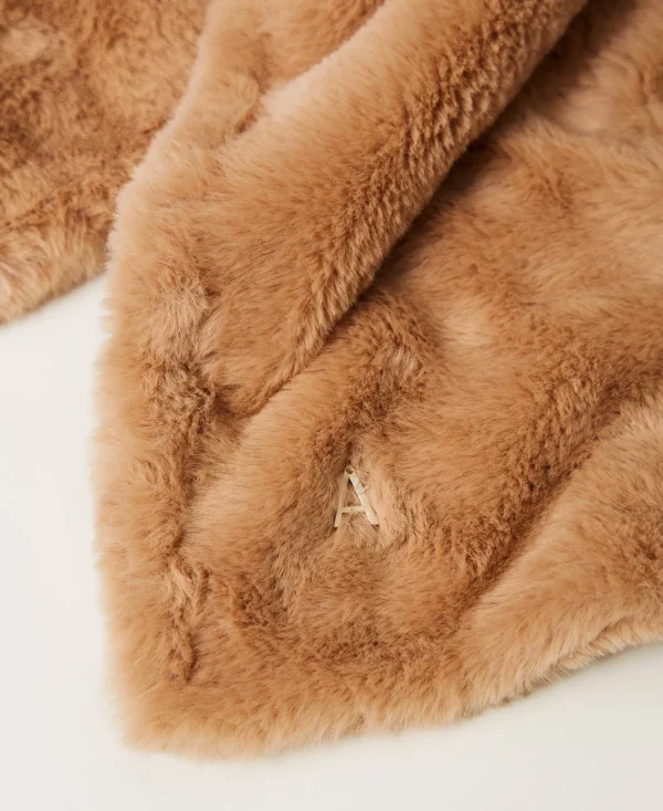 Écharpes*TWINSET Milano Écharpe En Fausse Fourrure Marron « Beaver »