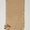 Écharpes*TWINSET Milano Écharpe En Maille Avec Broche Florale Beige « Sesame »