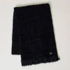 Écharpes*TWINSET Milano Écharpe En Maille Avec Lurex Et Franges Jacquard Carreau Bleu Classique/Lurex Noir