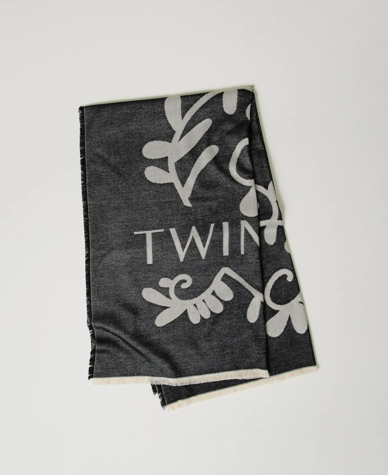 Écharpes*TWINSET Milano Écharpe Jacquard Avec Logo Noir