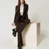 chaussures__lacets_avec_o_1.webp Chaussures Plates | Ballerines Et Mocassins*TWINSET Milano Chaussures à Lacets Avec Oval T Coffee Chocolate