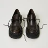 chaussures__lacets_avec_o_4.webp Chaussures Plates | Ballerines Et Mocassins*TWINSET Milano Chaussures à Lacets Avec Oval T Coffee Chocolate