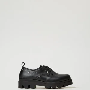 Chaussures*TWINSET Milano Chaussures à Lacets En Cuir Noir