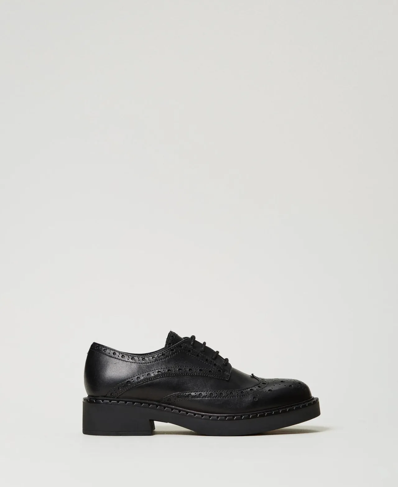 Ballerines Et Mocassins | Chaussures Plates*TWINSET Milano Chaussures à Lacets En Cuir Noir