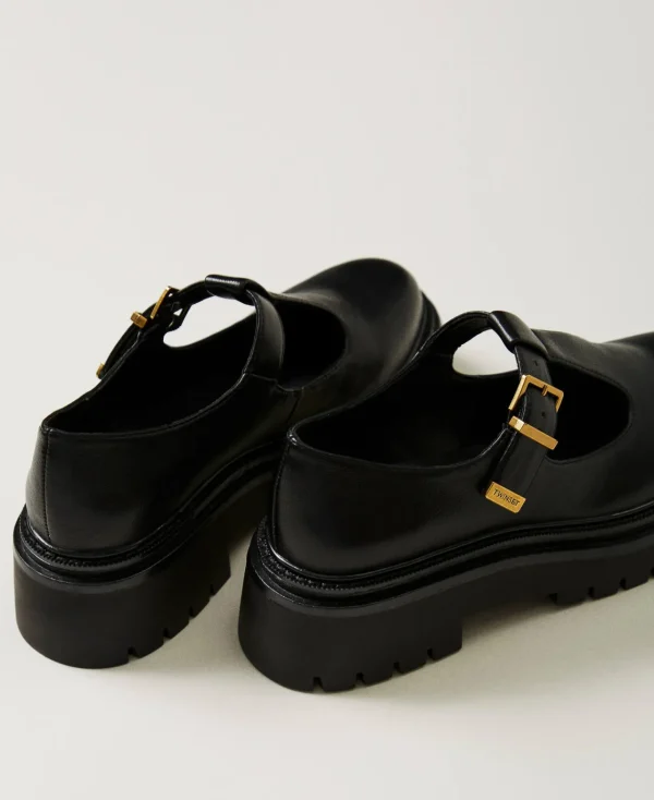 Ballerines Et Mocassins | Chaussures Plates*TWINSET Milano Chaussures Babies Avec Boucles Noir