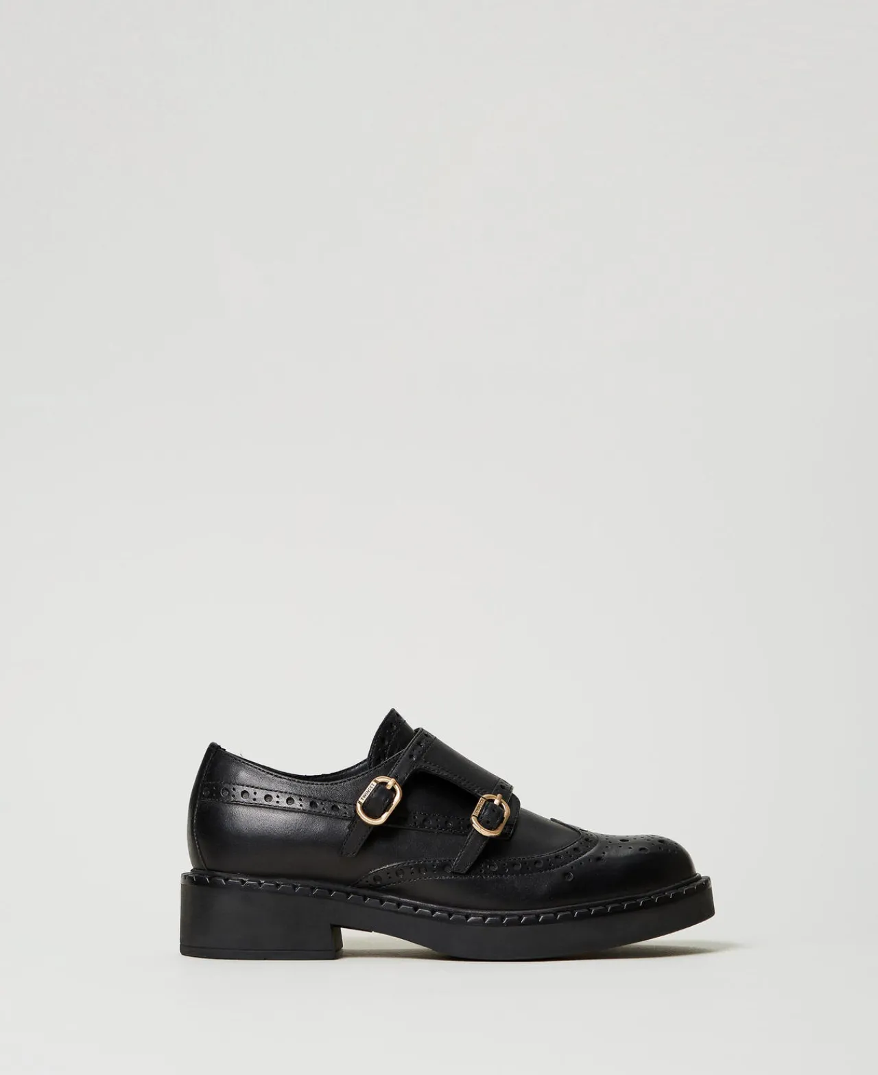 Ballerines Et Mocassins | Chaussures Plates*TWINSET Milano Chaussures En Cuir Avec Brides Noir