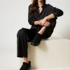 chaussures_mules_avec_fau_1.webp Chaussures Plates*TWINSET Milano Chaussures Mules Avec Fausse Fourrure Noir