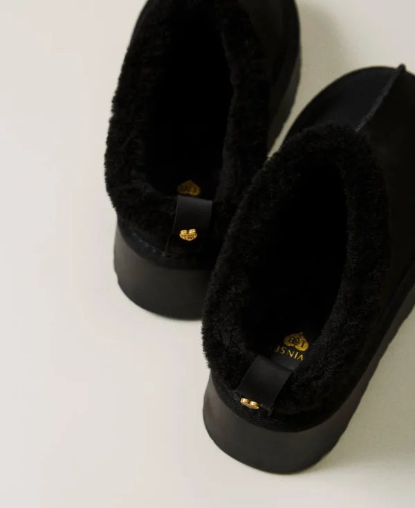 chaussures_mules_avec_fau_3.webp Chaussures Plates*TWINSET Milano Chaussures Mules Avec Fausse Fourrure Noir
