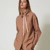 chemise__carreaux_avec_lu_0.webp Blouses Et Chemises*TWINSET Milano Chemise à Carreaux Avec Lurex Marron « Beaver »