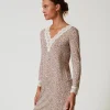 Sous-Vêtements Et Vêtements De Nuit*TWINSET Milano Chemise De Nuit Imprimée Avec Dentelle Multicolore Imprimé Animalier