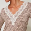 Sous-Vêtements Et Vêtements De Nuit*TWINSET Milano Chemise De Nuit Imprimée Avec Dentelle Multicolore Imprimé Animalier
