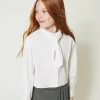 Blouses Et Chemises*TWINSET Milano Chemise En Popeline Avec Cravate Off White