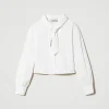 Blouses Et Chemises*TWINSET Milano Chemise En Popeline Avec Cravate Off White