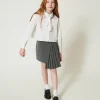 Blouses Et Chemises*TWINSET Milano Chemise En Popeline Avec Cravate Off White