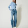 Blouses Et Chemises*TWINSET Milano Chemise En Popeline Avec Nœud Air Blue