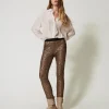 Blouses Et Chemises*TWINSET Milano Chemise MYFO En Satin Bicolore Poivre/Blanc Neige