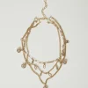 Bijoux*TWINSET Milano Collier Multirang Avec Pendentifs New Gold