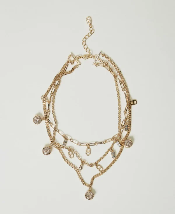Bijoux*TWINSET Milano Collier Multirang Avec Pendentifs New Gold