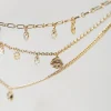 Bijoux*TWINSET Milano Collier Multirang Avec Pendentifs New Gold