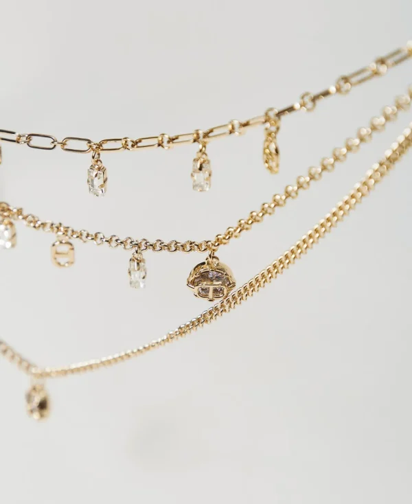 Bijoux*TWINSET Milano Collier Multirang Avec Pendentifs New Gold
