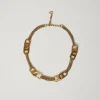 Bijoux*TWINSET Milano Collier Ras-du-cou Avec Oval T Laiton Clair