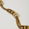 Bijoux*TWINSET Milano Collier Ras-du-cou Avec Oval T Laiton Clair
