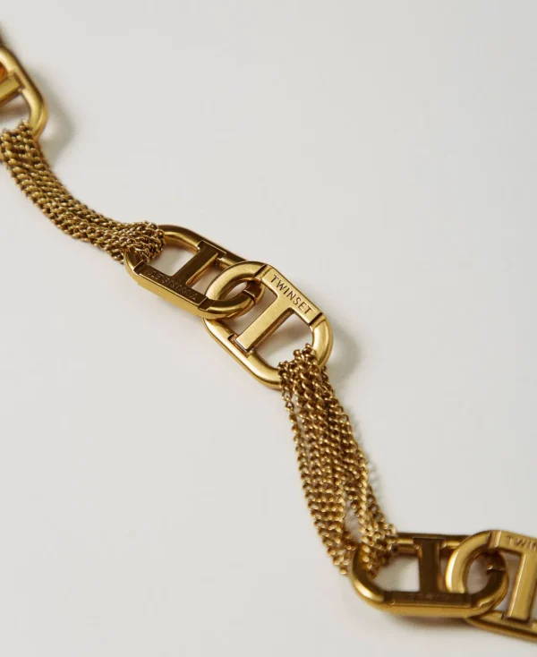 Bijoux*TWINSET Milano Collier Ras-du-cou Avec Oval T Laiton Clair