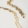 Bijoux*TWINSET Milano Collier Ras-du-cou Avec Strass Et Oval T New Gold