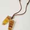 Bijoux*TWINSET Milano Collier Réglable Avec Pierres Pendantes Jaune Ocre