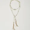 Bijoux*TWINSET Milano Collier Réglable Avec Pompons Pendants Blanc « Old White »
