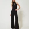 Combinaisons | Robes De Cérémonie*TWINSET Milano Combinaison Avec Encolure Américaine En Crêpe Cady Noir
