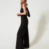Combinaisons | Robes De Cérémonie*TWINSET Milano Combinaison Avec Encolure Américaine En Crêpe Cady Noir
