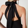 Combinaisons | Robes De Cérémonie*TWINSET Milano Combinaison Avec Encolure Américaine En Crêpe Cady Noir