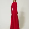 Robes Longues | Combinaisons*TWINSET Milano Combinaison En Crêpe Plissé Avec Boutons Rouge Vénitien