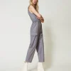 combinaison_raye_avec_cei_3.webp Combinaisons | Robes Longues*TWINSET Milano Combinaison Rayée Avec Ceinture Gris Chiné Rayure Neige