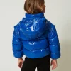 doudoune_brillante_avec_l_3.webp Blousons Et Manteaux*TWINSET Milano Doudoune Brillante Avec Logo Brodé Bleu « Surf »