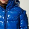 doudoune_brillante_avec_l_4.webp Blousons Et Manteaux*TWINSET Milano Doudoune Brillante Avec Logo Brodé Bleu « Surf »