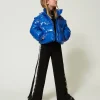doudoune_brillante_avec_l_6.webp Blousons Et Manteaux*TWINSET Milano Doudoune Brillante Avec Logo Brodé Bleu « Surf »