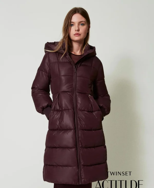 Blousons Et Doudounes*TWINSET Milano Doudoune Longue Avec Capuche Potent Purple