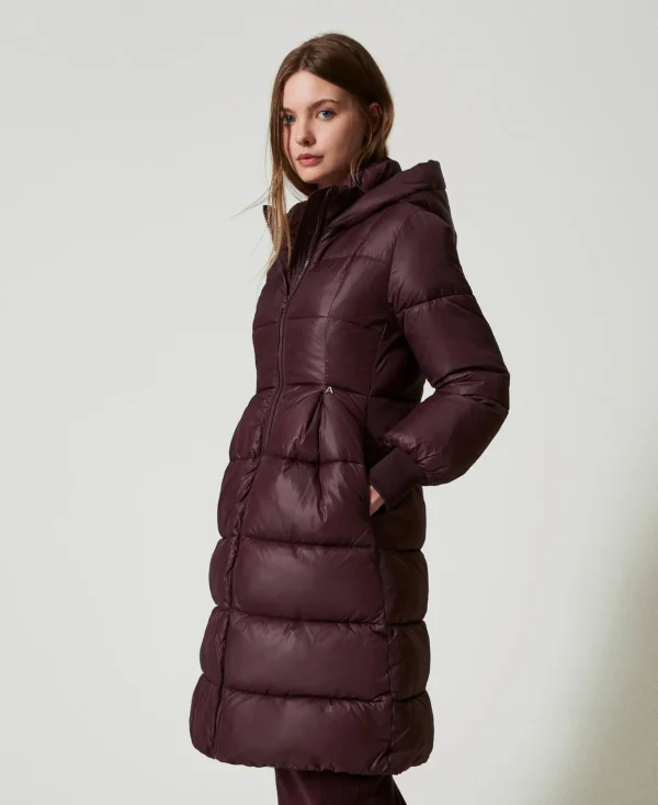 Blousons Et Doudounes*TWINSET Milano Doudoune Longue Avec Capuche Potent Purple