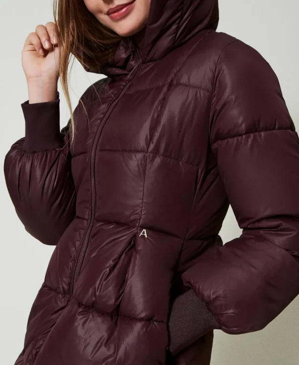 Blousons Et Doudounes*TWINSET Milano Doudoune Longue Avec Capuche Potent Purple