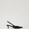 Chaussures À Talons | Escarpins Et Sandales*TWINSET Milano Escarpins Slingbacks Avec Imprimé Croco Noir