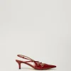 Chaussures À Talons | Escarpins Et Sandales*TWINSET Milano Escarpins Slingbacks Vernis Avec Brides Rouge Pompéien